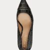 Zapatos de tacón Ralph Lauren Lindella de piel grabada en negro y dorado para mujer Zapatos de tacón Ralph Lauren Lindella de piel grabada en negro y dorado para mujer