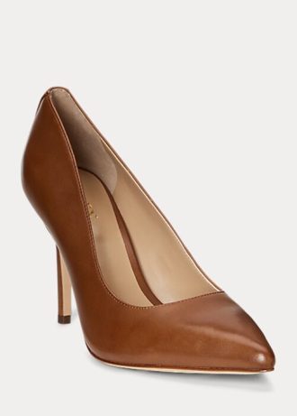 Zapatos de tacón Ralph Lauren Lindella II de piel bruñida color marrón para mujer Zapatos de tacón Ralph Lauren Lindella II de piel bruñida color marrón para mujer