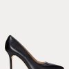 Zapatos de tacón Ralph Lauren Lindella II de piel bruñida para mujer, color negro Zapatos de tacón Ralph Lauren Lindella II de piel bruñida para mujer, color negro