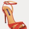 Zapatos de tacón rojos Ralph Lauren Kandice de ante de cabra para mujer Zapatos de tacón rojos Ralph Lauren Kandice de ante de cabra para mujer