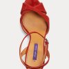 Zapatos de tacón rojos Ralph Lauren Kandice de ante de cabra para mujer Zapatos de tacón rojos Ralph Lauren Kandice de ante de cabra para mujer