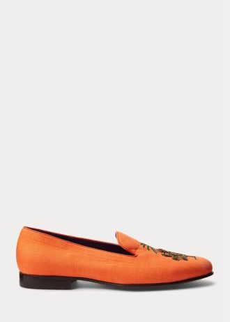 Zapatos de vestir de lino bordado Ralph Lauren Alonzo para hombre en color naranja Zapatos de vestir de lino bordado Ralph Lauren Alonzo para hombre en color naranja