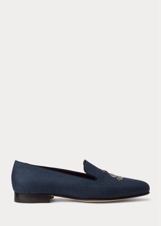 Zapatos de vestir de lino Ralph Lauren Alonzo Bullion para hombre en azul Zapatos de vestir de lino Ralph Lauren Alonzo Bullion para hombre en azul