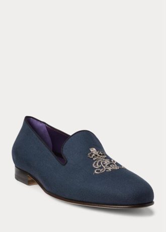 Zapatos de vestir de lino Ralph Lauren Alonzo Bullion para hombre en azul Zapatos de vestir de lino Ralph Lauren Alonzo Bullion para hombre en azul