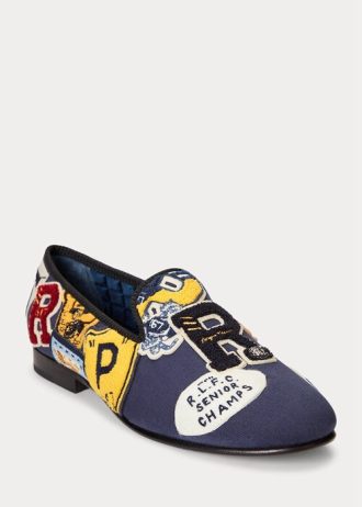 Zapatos de vestir de lona con parche del logotipo Ralph Lauren Paxton para hombre en multicolor azul marino Zapatos de vestir de lona con parche del logotipo Ralph Lauren Paxton para hombre en multicolor azul marino