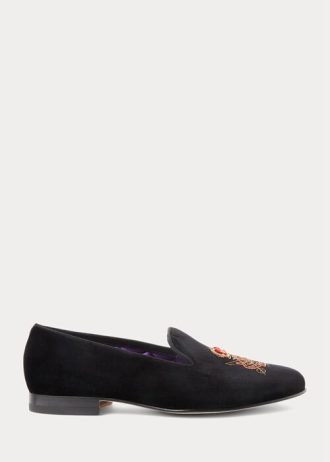Zapatos de vestir de terciopelo Ralph Lauren Alonzo Bullion Crest para hombre, color negro Zapatos de vestir de terciopelo Ralph Lauren Alonzo Bullion Crest para hombre, color negro