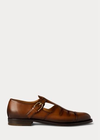 Zapatos de vestir estilo pescador Ralph Lauren de piel de becerro bruñida marrón para hombre Zapatos de vestir estilo pescador Ralph Lauren de piel de becerro bruñida marrón para hombre