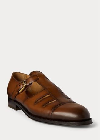 Zapatos de vestir estilo pescador Ralph Lauren de piel de becerro bruñida marrón para hombre Zapatos de vestir estilo pescador Ralph Lauren de piel de becerro bruñida marrón para hombre