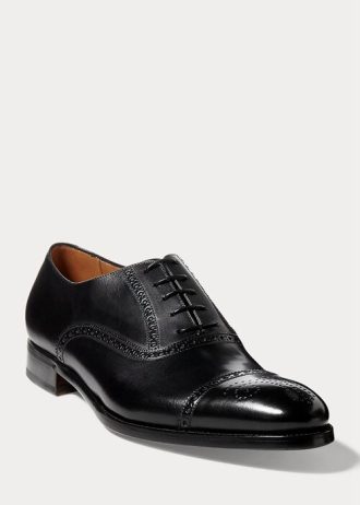 Zapatos de vestir negros con punta de casquillo Ralph Lauren Denver para hombre Zapatos de vestir negros con punta de casquillo Ralph Lauren Denver para hombre