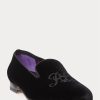 Zapatos de vestir negros Ralph Lauren Alonzo de terciopelo bordado para hombre Zapatos de vestir negros Ralph Lauren Alonzo de terciopelo bordado para hombre