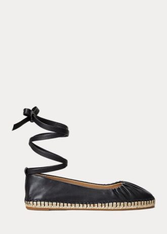 Zapatos planos con cordones de piel napa Ralph Lauren Cecilia para mujer, color negro Zapatos planos con cordones de piel napa Ralph Lauren Cecilia para mujer, color negro