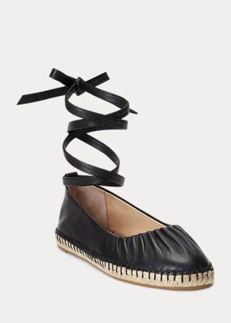 Zapatos planos con cordones de piel napa Ralph Lauren Cecilia para mujer, color negro Zapatos planos con cordones de piel napa Ralph Lauren Cecilia para mujer, color negro