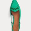 Zapatos planos con tira trasera en satén de seda Ralph Lauren para mujer, color verde Zapatos planos con tira trasera en satén de seda Ralph Lauren para mujer, color verde