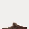 Zapatos planos de ante con ribete de piel sintética Savanah de Ralph Lauren para mujer en color chocolate Zapatos planos de ante con ribete de piel sintética Savanah de Ralph Lauren para mujer en color chocolate
