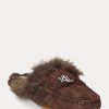 Zapatos planos de ante con ribete de piel sintética Savanah de Ralph Lauren para mujer en color chocolate Zapatos planos de ante con ribete de piel sintética Savanah de Ralph Lauren para mujer en color chocolate