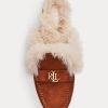 Zapatos planos de ante con ribete de piel sintética Savanah de Ralph Lauren para mujer en color marrón Zapatos planos de ante con ribete de piel sintética Savanah de Ralph Lauren para mujer en color marrón