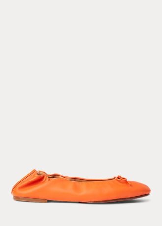 Zapatos planos de ballet Ralph Lauren The Pony para mujer en color naranja Zapatos planos de ballet Ralph Lauren The Pony para mujer en color naranja