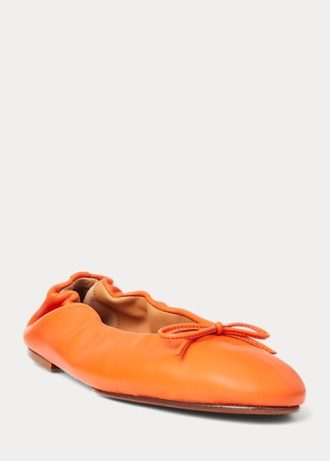 Zapatos planos de ballet Ralph Lauren The Pony para mujer en color naranja Zapatos planos de ballet Ralph Lauren The Pony para mujer en color naranja