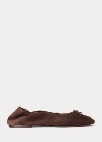 Zapatos planos de ballet Ralph Lauren The Suede Pony para mujer en color marrón Zapatos planos de ballet Ralph Lauren The Suede Pony para mujer en color marrón