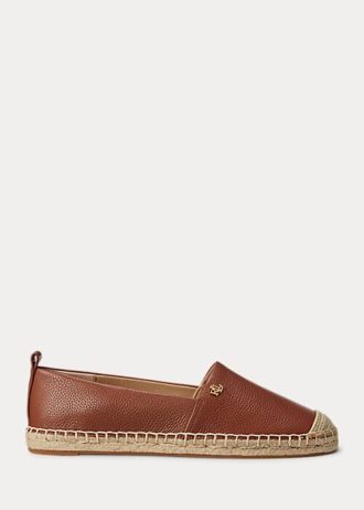 Zapatos planos de piel abatanada Ralph Lauren Cameryn IV para mujer, color marrón Zapatos planos de piel abatanada Ralph Lauren Cameryn IV para mujer, color marrón