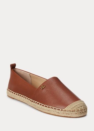 Zapatos planos de piel abatanada Ralph Lauren Cameryn IV para mujer, color marrón Zapatos planos de piel abatanada Ralph Lauren Cameryn IV para mujer, color marrón