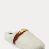 Zapatos planos de piel de oveja Ralph Lauren Polo ID para mujer en color blanco