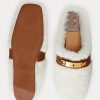 Zapatos planos de piel de oveja Ralph Lauren Polo ID para mujer en color blanco