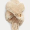 Zapatos planos de piel sintética Ralph Lauren Sydni para mujer en beige