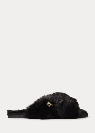 Zapatos planos negros de piel sintética Sydni de Ralph Lauren para mujer Zapatos planos negros de piel sintética Sydni de Ralph Lauren para mujer