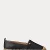 Zapatos planos negros Ralph Lauren Cameryn IV de piel abatanada para mujer Zapatos planos negros Ralph Lauren Cameryn IV de piel abatanada para mujer