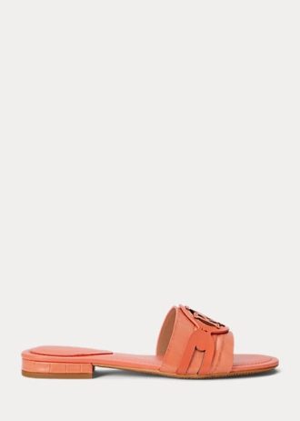 Zapatos planos Ralph Lauren Alegra de piel con relieve de cocodrilo en color naranja para mujer Zapatos planos Ralph Lauren Alegra de piel con relieve de cocodrilo en color naranja para mujer