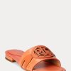 Zapatos planos Ralph Lauren Alegra de piel con relieve de cocodrilo en color naranja para mujer Zapatos planos Ralph Lauren Alegra de piel con relieve de cocodrilo en color naranja para mujer