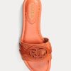 Zapatos planos Ralph Lauren Alegra de piel con relieve de cocodrilo en color naranja para mujer Zapatos planos Ralph Lauren Alegra de piel con relieve de cocodrilo en color naranja para mujer