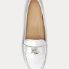 Zapatos planos Ralph Lauren Barnsbury de piel napa metalizada para mujer, color plateado Zapatos planos Ralph Lauren Barnsbury de piel napa metalizada para mujer, color plateado