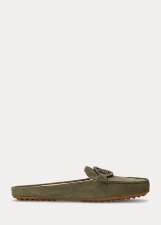 Zapatos planos Ralph Lauren Brynn de ante color oliva para mujer Zapatos planos Ralph Lauren Brynn de ante color oliva para mujer