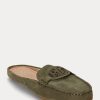 Zapatos planos Ralph Lauren Brynn de ante color oliva para mujer