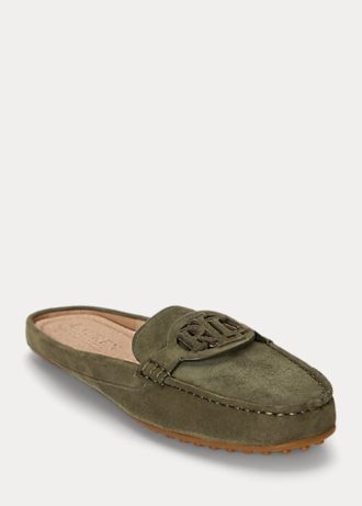 Zapatos planos Ralph Lauren Brynn de ante color oliva para mujer Zapatos planos Ralph Lauren Brynn de ante color oliva para mujer