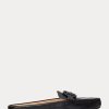 Zapatos planos Ralph Lauren Brynn de piel bruñida para mujer, color negro