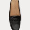 Zapatos planos Ralph Lauren Brynn de piel bruñida para mujer, color negro