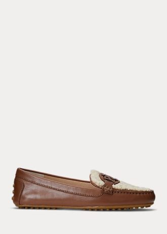 Zapatos planos Ralph Lauren Brynn de piel napa para mujer, color marrón Zapatos planos Ralph Lauren Brynn de piel napa para mujer, color marrón