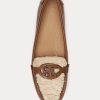 Zapatos planos Ralph Lauren Brynn de piel napa para mujer, color marrón