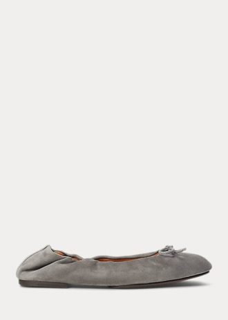 Zapatos planos tipo ballet Ralph Lauren The Suede Pony para mujer en color gris Zapatos planos tipo ballet Ralph Lauren The Suede Pony para mujer en color gris