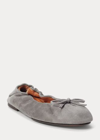 Zapatos planos tipo ballet Ralph Lauren The Suede Pony para mujer en color gris Zapatos planos tipo ballet Ralph Lauren The Suede Pony para mujer en color gris